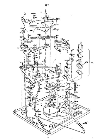 Record changer c129r2 parts below baseplate
