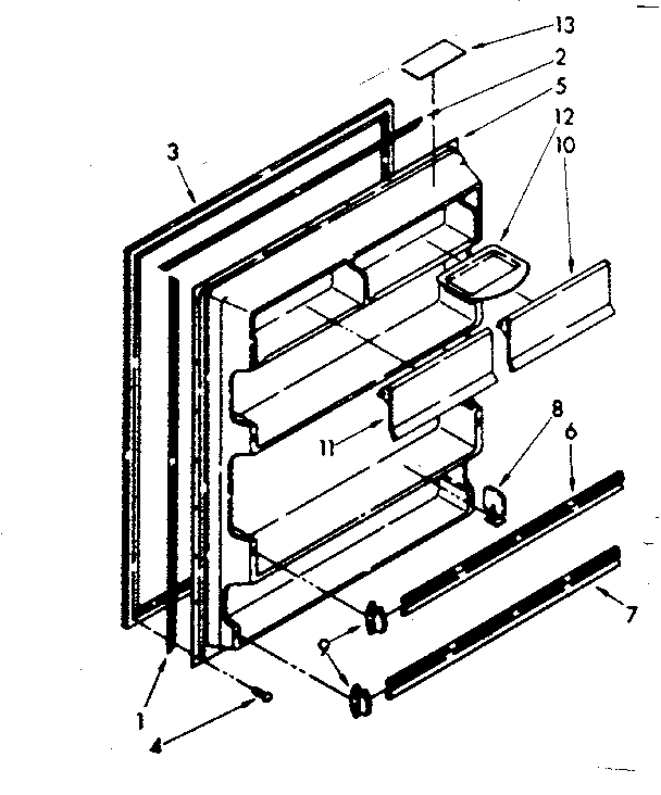 Refrigerator interior door panel parts