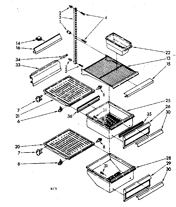 Refrigerator interior parts