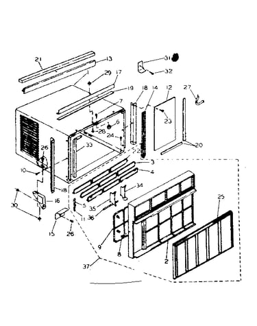 Cabinet and front panel parts