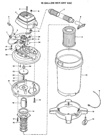 16 gallon wet-dry vac