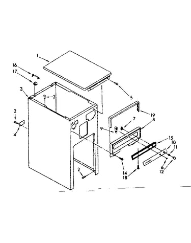 Cabinet and control parts