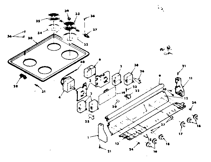 Control panel and cooktop assemblies
