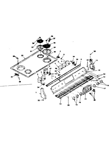 Control panel and cooktop assemblies
