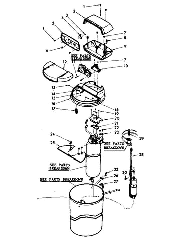 Major component assemblies and associated parts