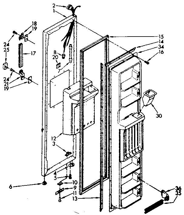 Freezer door parts