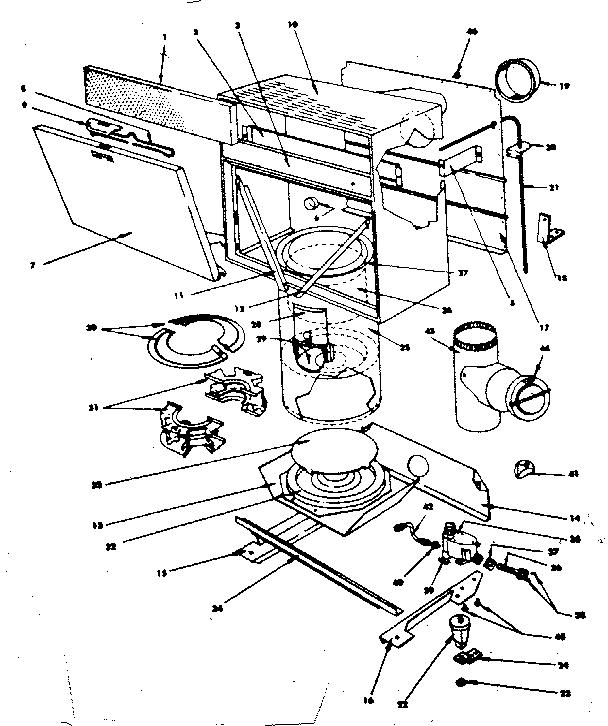 Cabinet an heat exchanger