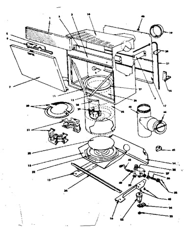 Cabinet an heat exchanger
