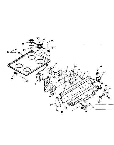 Control panel and cooktop assemblies