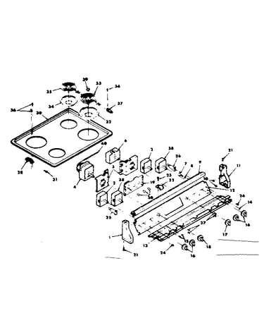 Control panel and cooktop assemblies
