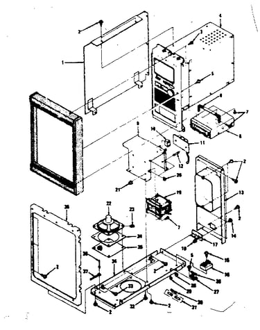 Color television and cassette player installation parts
