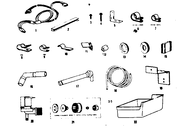 Ice maker installation parts