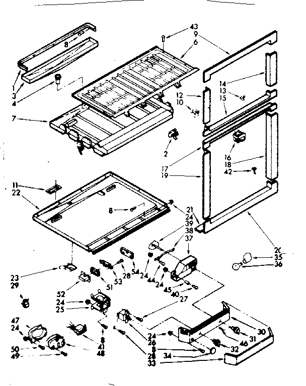 Refrigerator breaker and partition parts