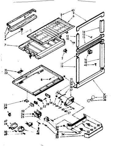 Refrigerator breaker and partition parts