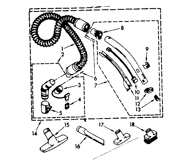 Hose and attachment parts