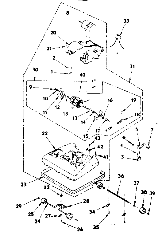 Nozzle and motor assembly