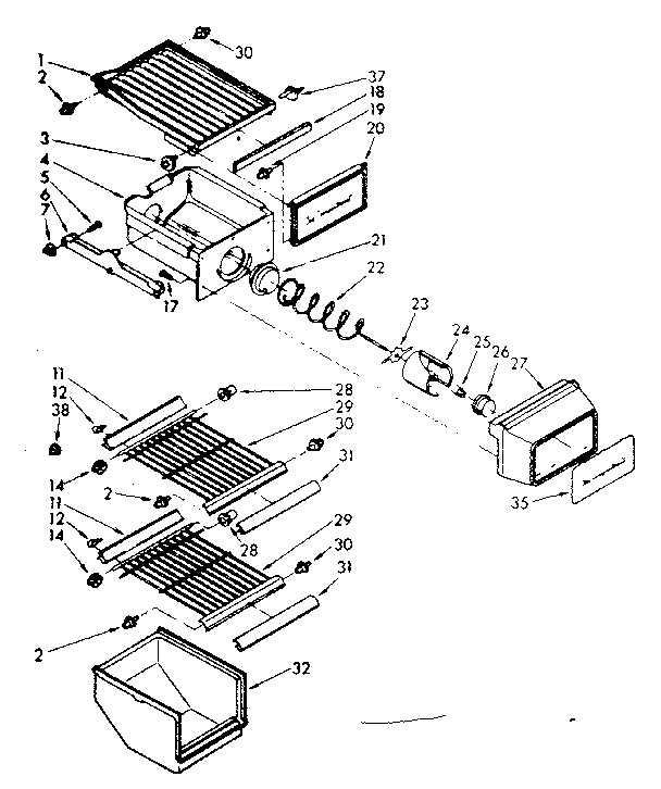 Freezer interior parts