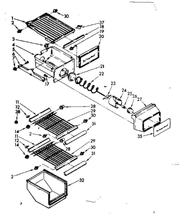 Freezer interior parts