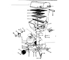 Kenmore 2581015180 grill, burner section and cart diagram