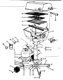 Grill, burner section and cart