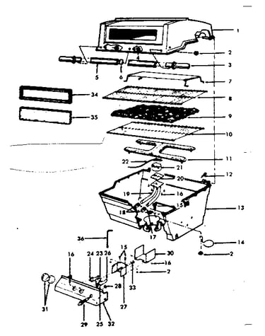 Grill and burner section