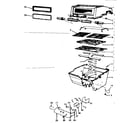 Kenmore 2581085180 grill, burner section, ground post & patio base diagram