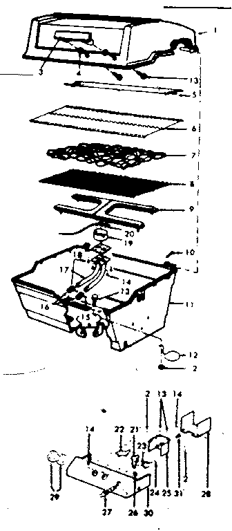 Grill and burner section