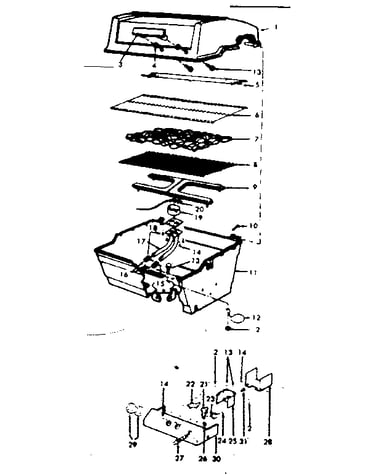 Grill and burner section