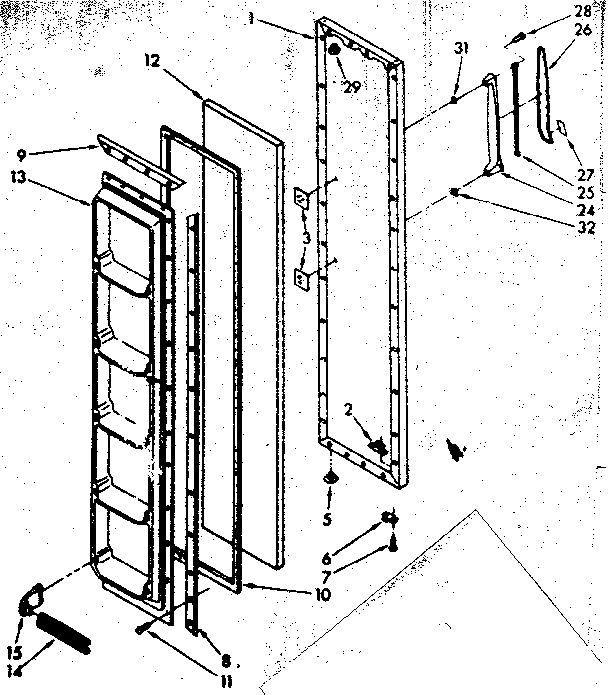 Freezer door parts