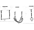 Sears 70172567-1 trapeze bar, swing, and gym ring assemblies diagram