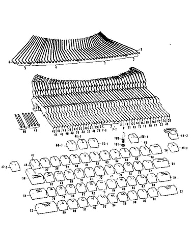 Type bar wire, bell crank, key (american spanish)