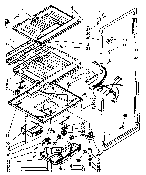 Compartment separator and control parts