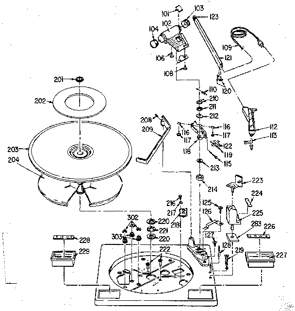 Record changer - top view