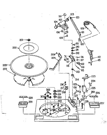 Record changer - top view