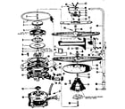 Kenmore 587760713 motor, heater and spray arm details diagram