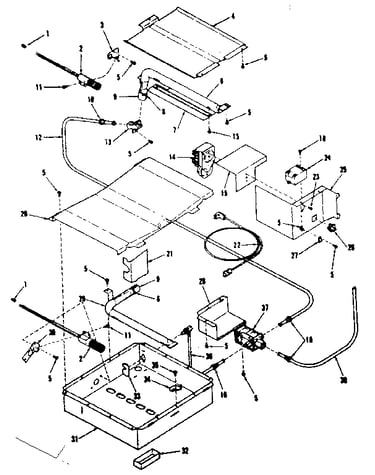 Broiler & oven burner section
