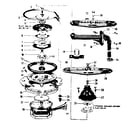 Kenmore 587733202 motor, heater, and spray arm details diagram