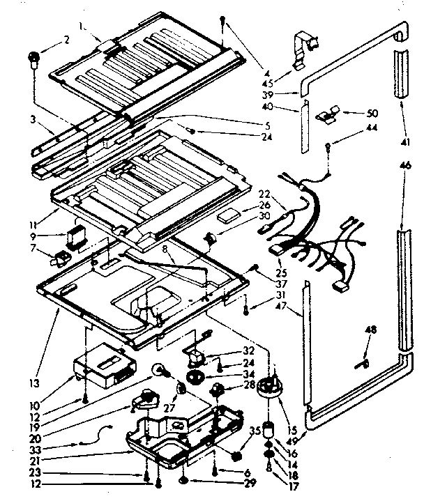 Compartment separator and control parts