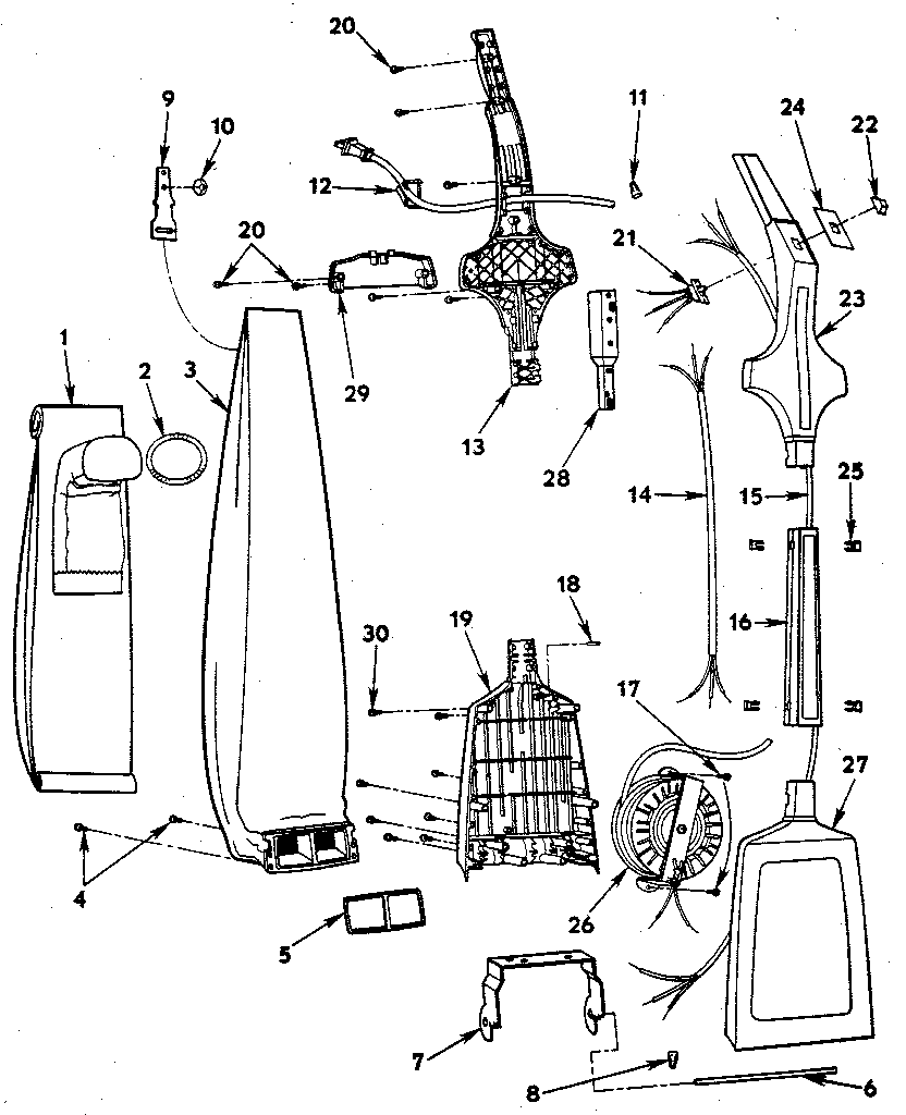 Handle and bag housing