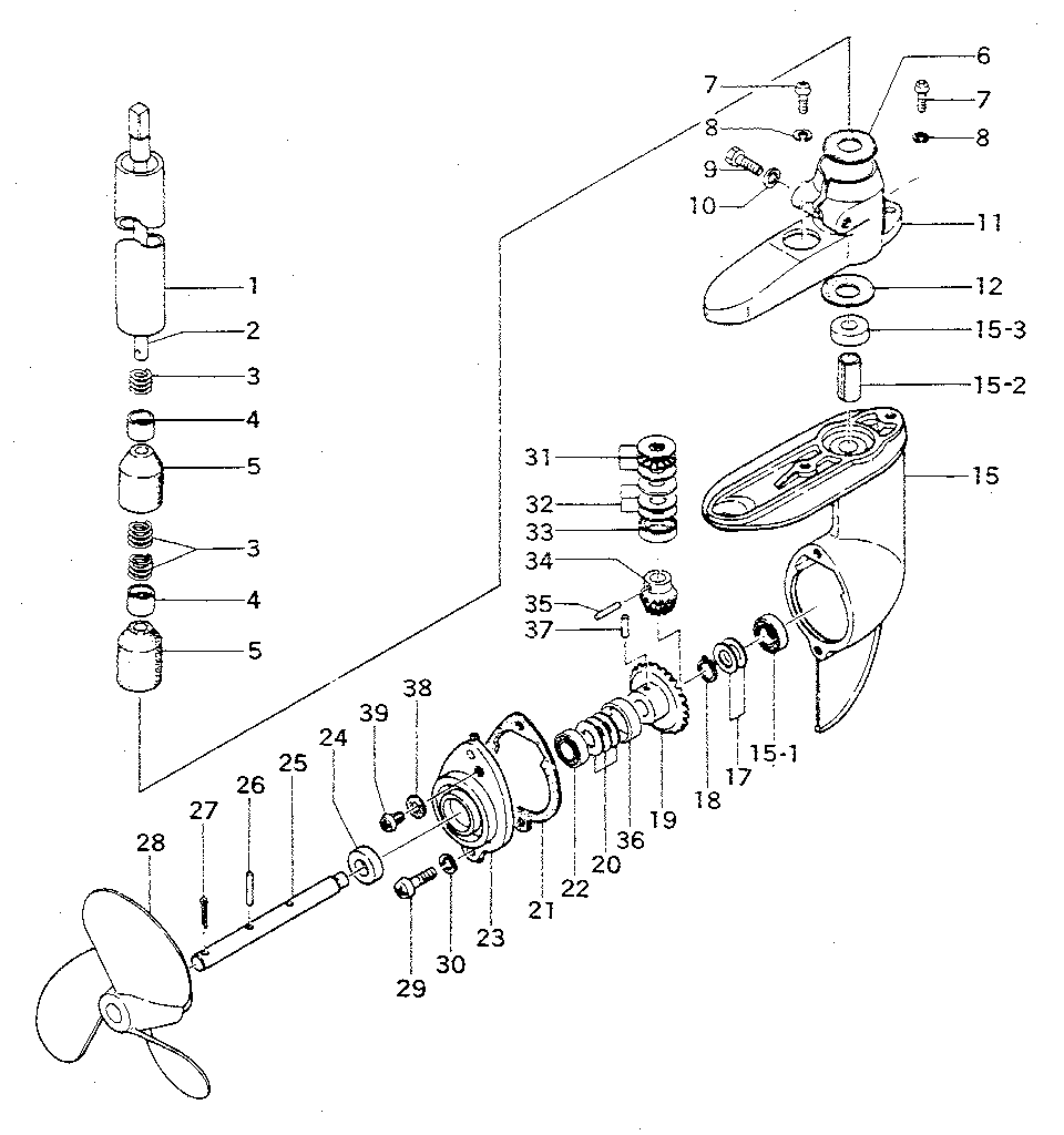 FIG. 6 DRIVE SHAFT PIPE & GEAR CASE