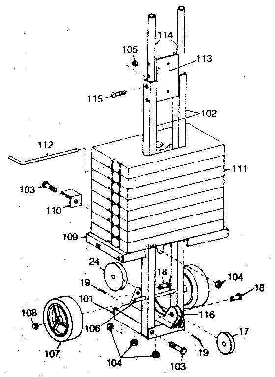 Support tube and wheels