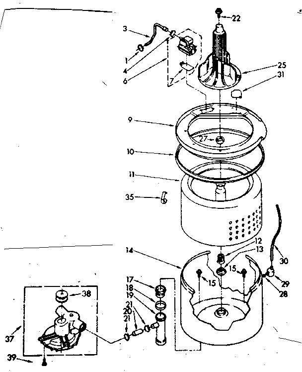 Tub and basket parts
