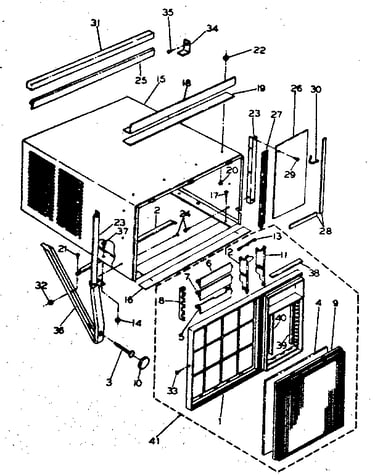 Cabinet and front panel parts