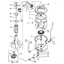 Kenmore 11083374310 tub and basket parts (non-suds only) diagram