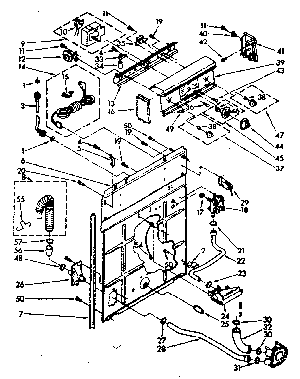 Controls and rear panel parts