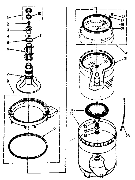 Agitator, basket and tub parts