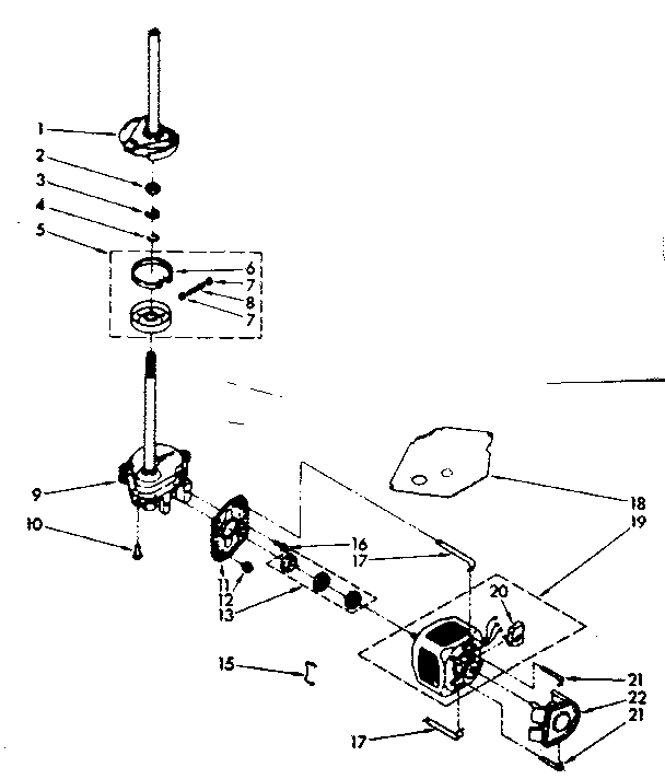 Brake, clutch, gearcase, motor and pump parts