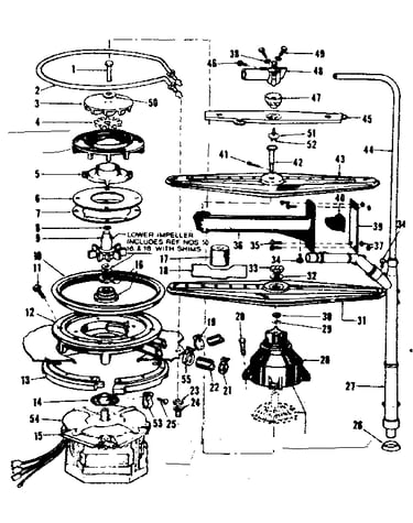 Motor, heater, and spray arm details