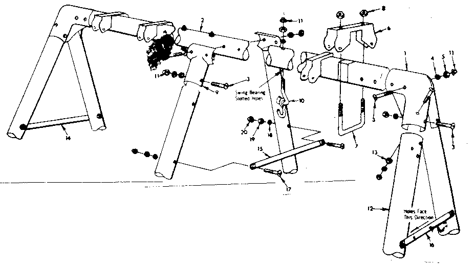 Frame assembly no. 104 (open parts bag 2605210)