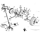 Craftsman 917252654 steering, front axle and wheels diagram
